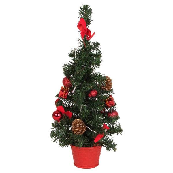 Mini LED Weihnachtsbaum 45 cm geschmückt - 2 Farben -